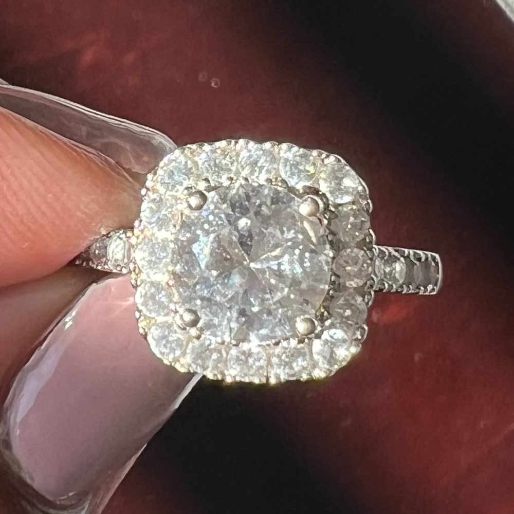 White Sapphire Sterling Silver Ring